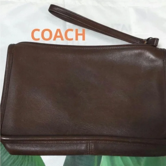 Coach Brown Leather Wristlet - Picture 1 of 11